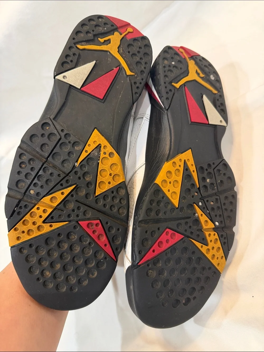 Jordan Men's White Basketball Shoes with Black, Red & Gold Accents